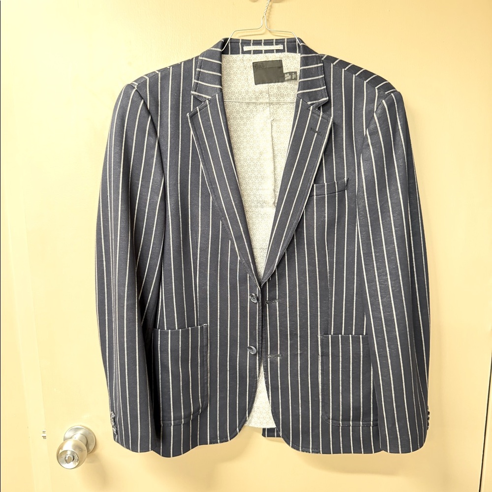 Slim Fit Pinstripe Sports Coat